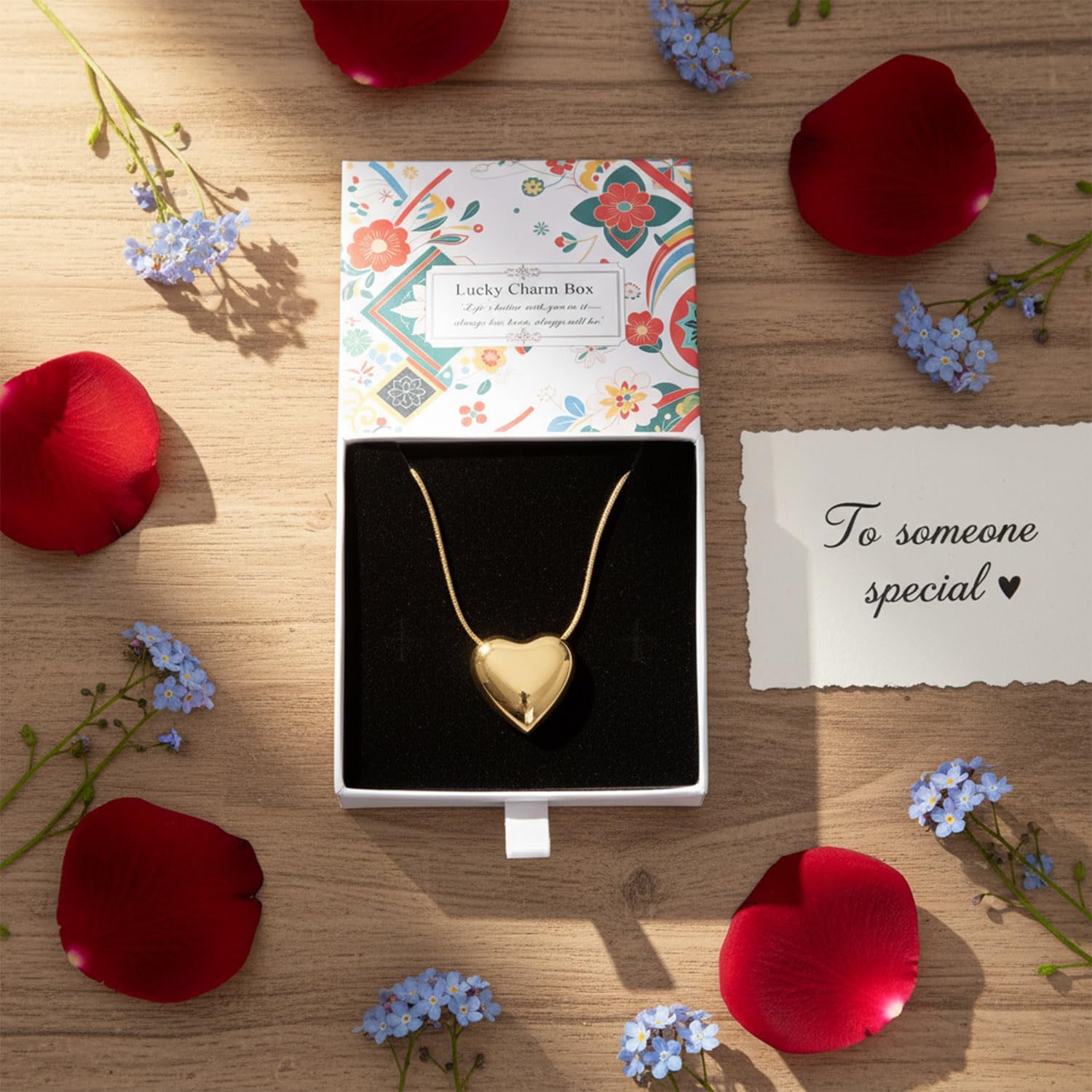 Dainty 14K Gold Plated Puffy Heart Necklace for Women - Simple Minimalist Gold Heart Pendant with Snake Chain - Everyday Layering Jewelry Gift - Image 4