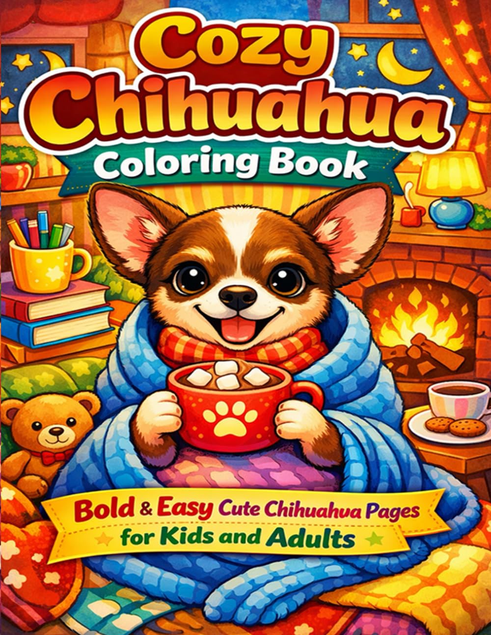 Cozy Chihuahua Coloring Book – Bold & Easy Cute Chihuahua Pages for Kids and Adults