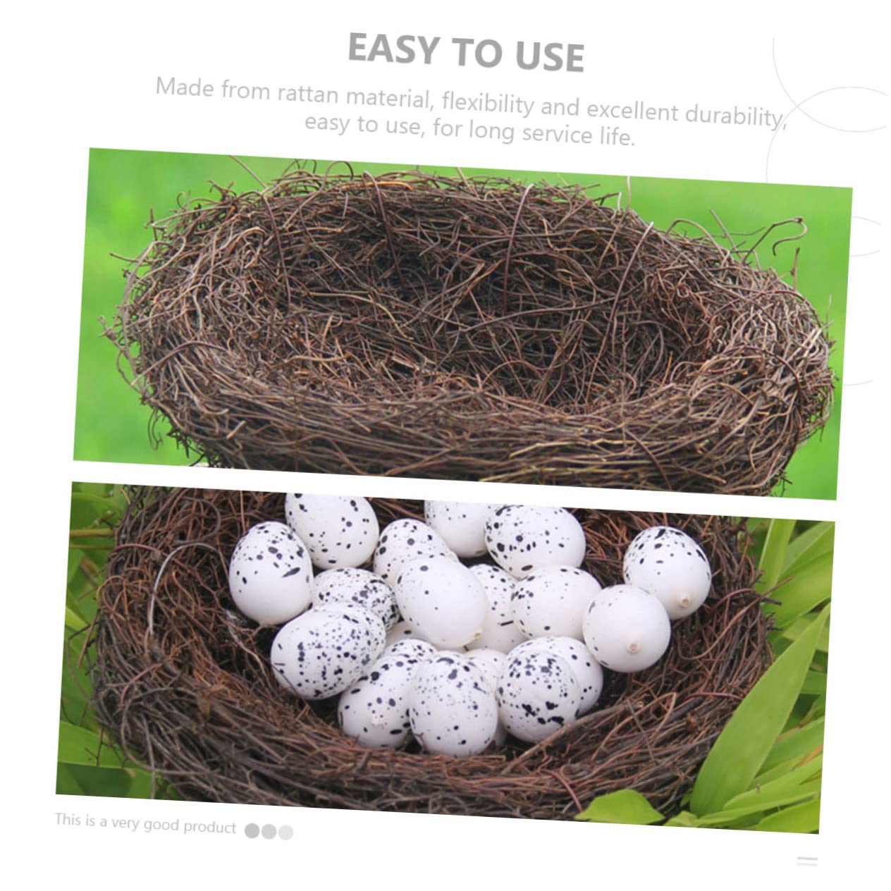 Abaodam 8pezzi Nidi di Uccelli Finti Rattan Decorazione Creativa per Fotografia e FESTIVITÀ Nido Artificiale Realistico per Casa e Giardino