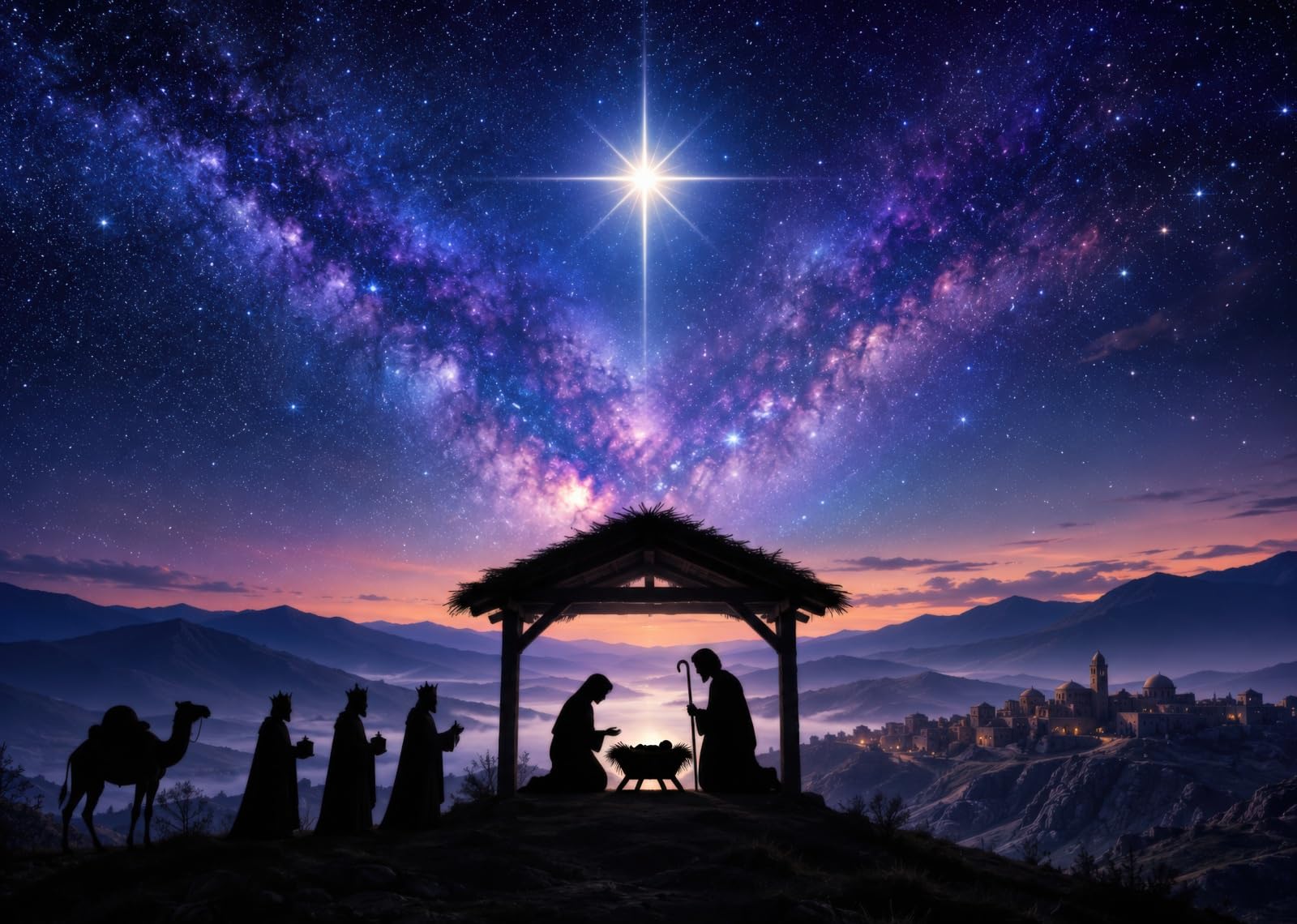 10x6.5FT (3x2m) Presepe Sotto La Via Lattea Sfondo Fotografico