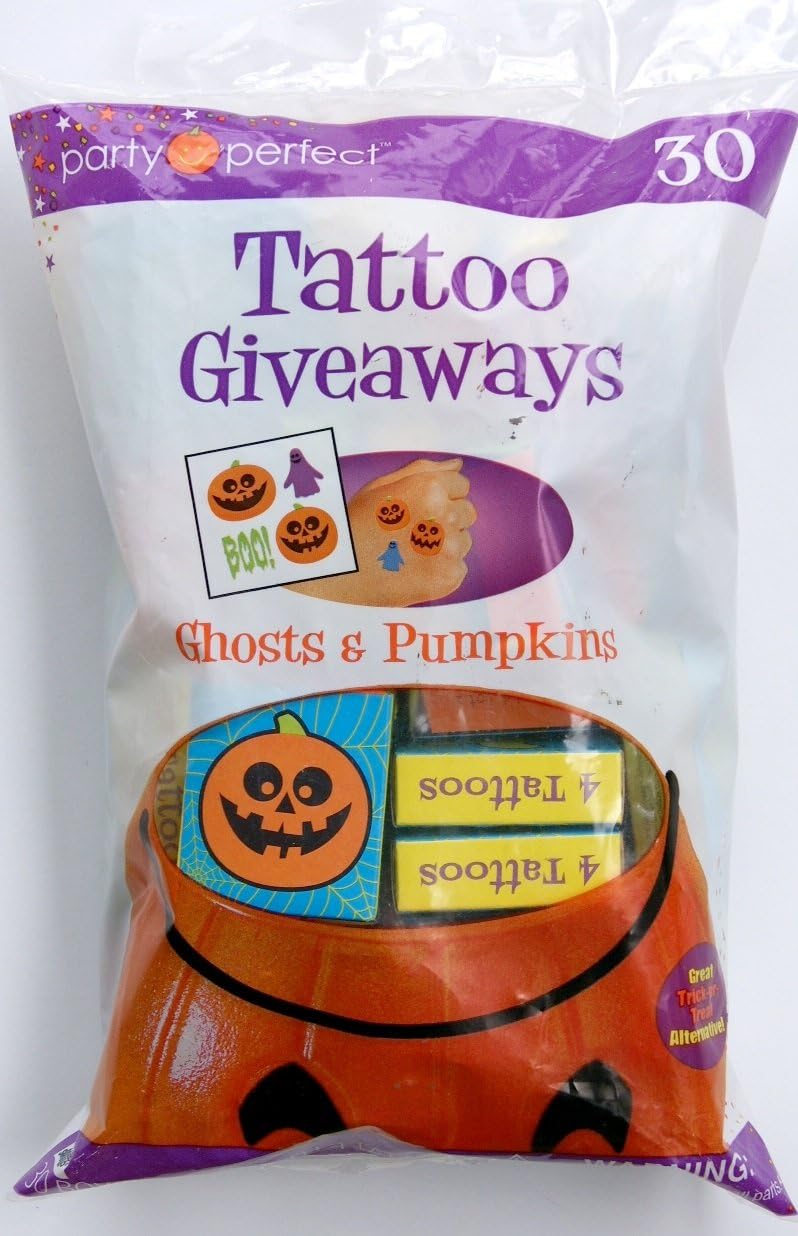 Ghosts & Pumpkins Tattoo Giveaways for Halloween (30 small boxes)