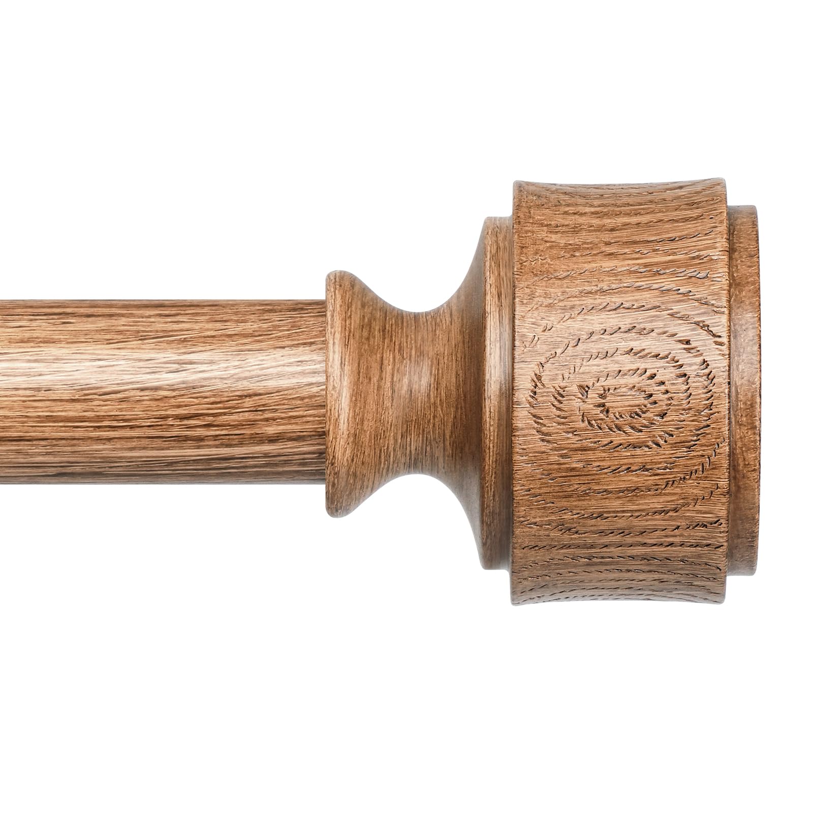 Photo 1 of Long Wood Curtain Rods for Windows 72 to 144 Inch, Adjustable Decorative 1'' Heavy Duty Metal Curtain Rod with Modern Faux Wood Grain Finials, Rustic Farmhouse Bedroom Boho Drapery Pole