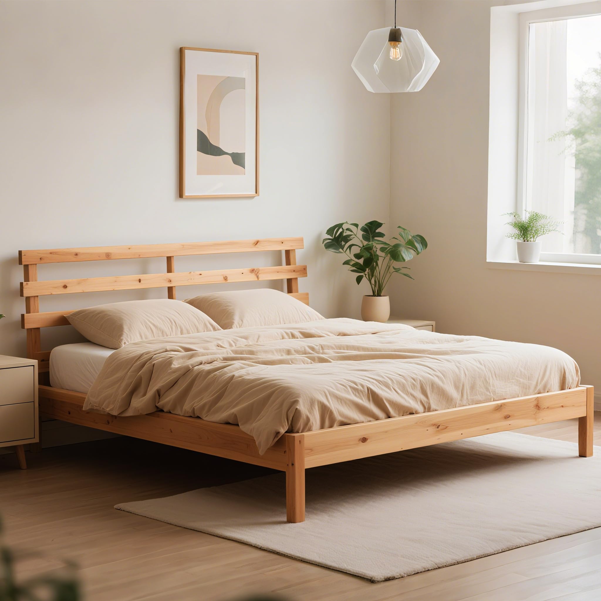 UISEBRT Somier enrollable de madera de abeto, 23 listones, 140 x 200 cm, listones de madera con goma negra, apto para todo tipo de colchones, capacidad de carga de hasta 300 kg