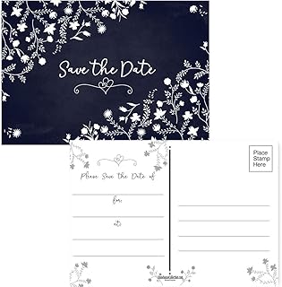 Stonehouse Collection | 40 Floral Theme Save The Date Postcards | Wedding, Baby Shower, Birthdays, Celebration Announcements | Great For Any Occasion | 4" x 6" Postcards - Made in the USA