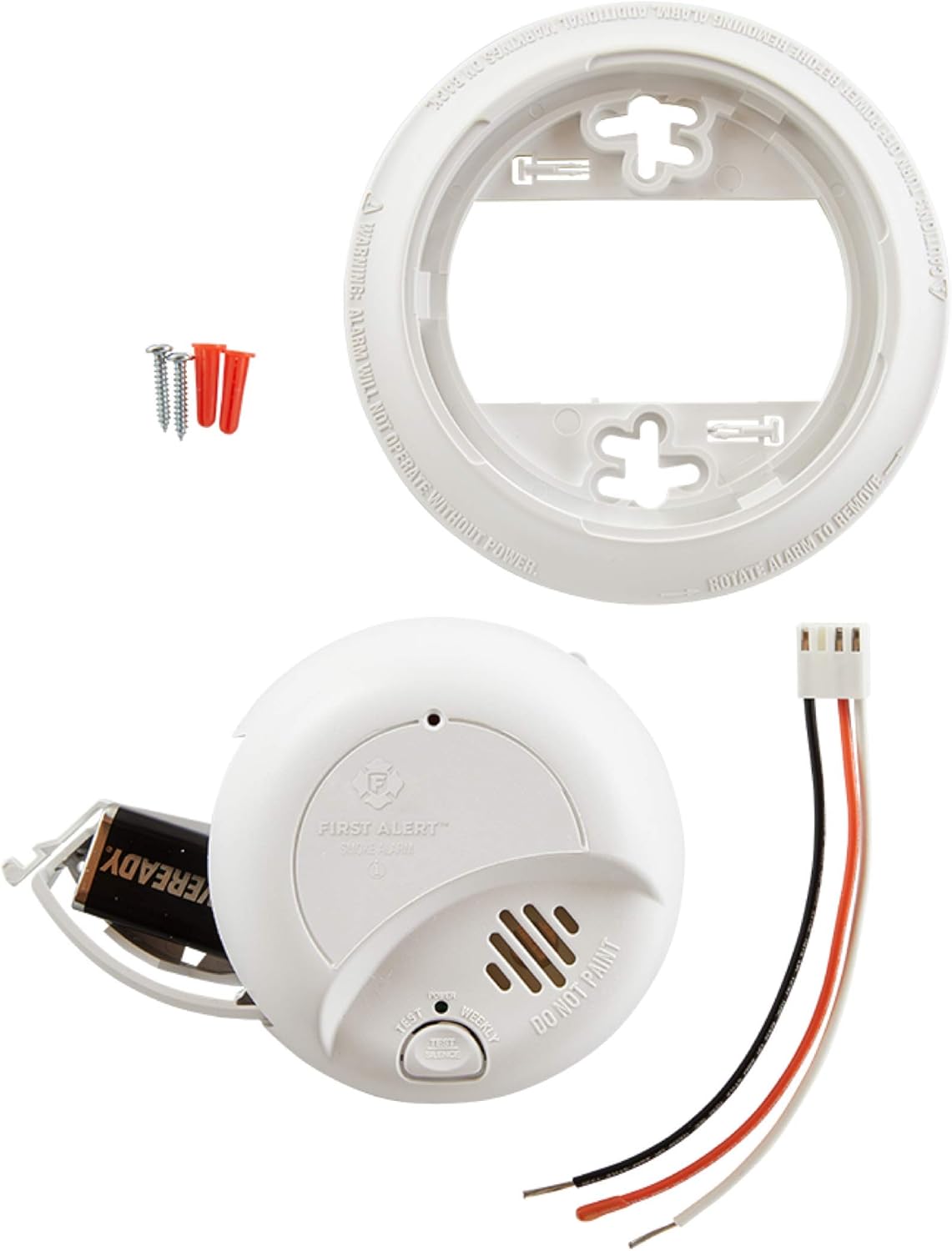 First Alert 9120B Smoke Detector, Hardwired Alarm with Battery Backup, 6-Pack - Smoke Detectors - 