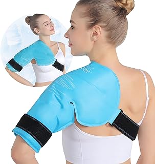 Relief Expert Shoulder Ice Pack Rotator Cuff Cold Therapy for Injuries Reusable Gel Cold Pack Wrap for Left or Right Shoulder and Arm, Instant Pain Relief for Bursitis and Swelling - Soft Plush Lining