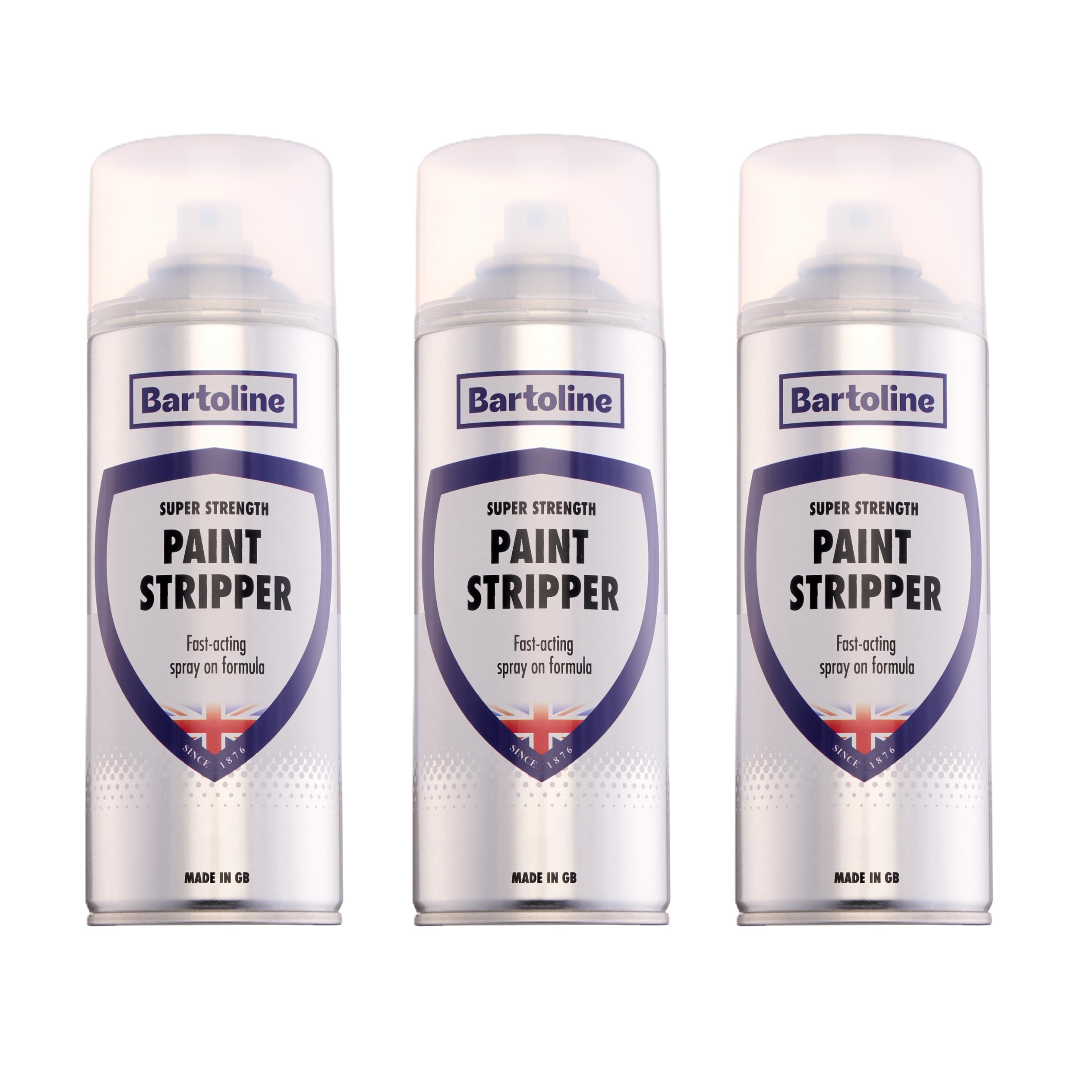 Bartoline Paint Stripper 400ml 3 Pack – Fast-Acting Gel Spray for Paint, Varnish, Lacquer, Adhesive and Graffiti Removal Heavy Duty, No-Drip Formula for Wood, Metal and Brick