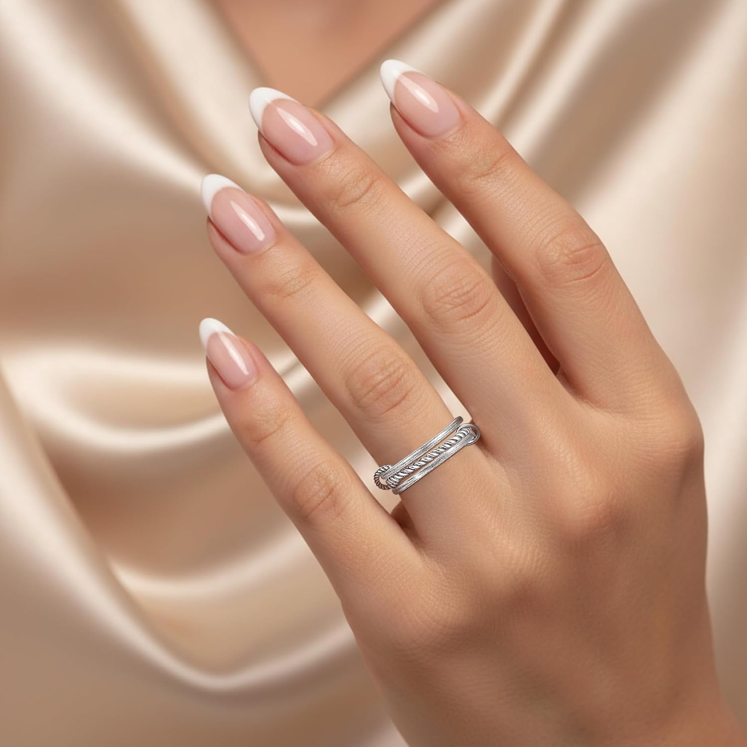 Stackable Rings for Women Sterling Silver Stacked Rings Elegant Silver Stackable Rings Layered Rings Jewelry Gift for Women - Image 5