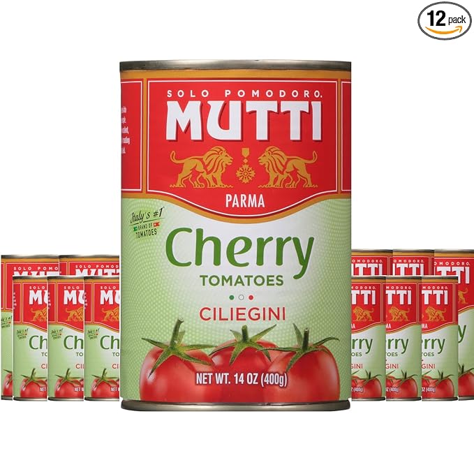 Mutti Cherry Tomatoes (Ciliegini), 14 oz. | 12 Pack | Italy's #1 Brand of Tomatoes | Fresh Taste for Cooking | Canned Tomatoes | Vegan Friendly & ...
