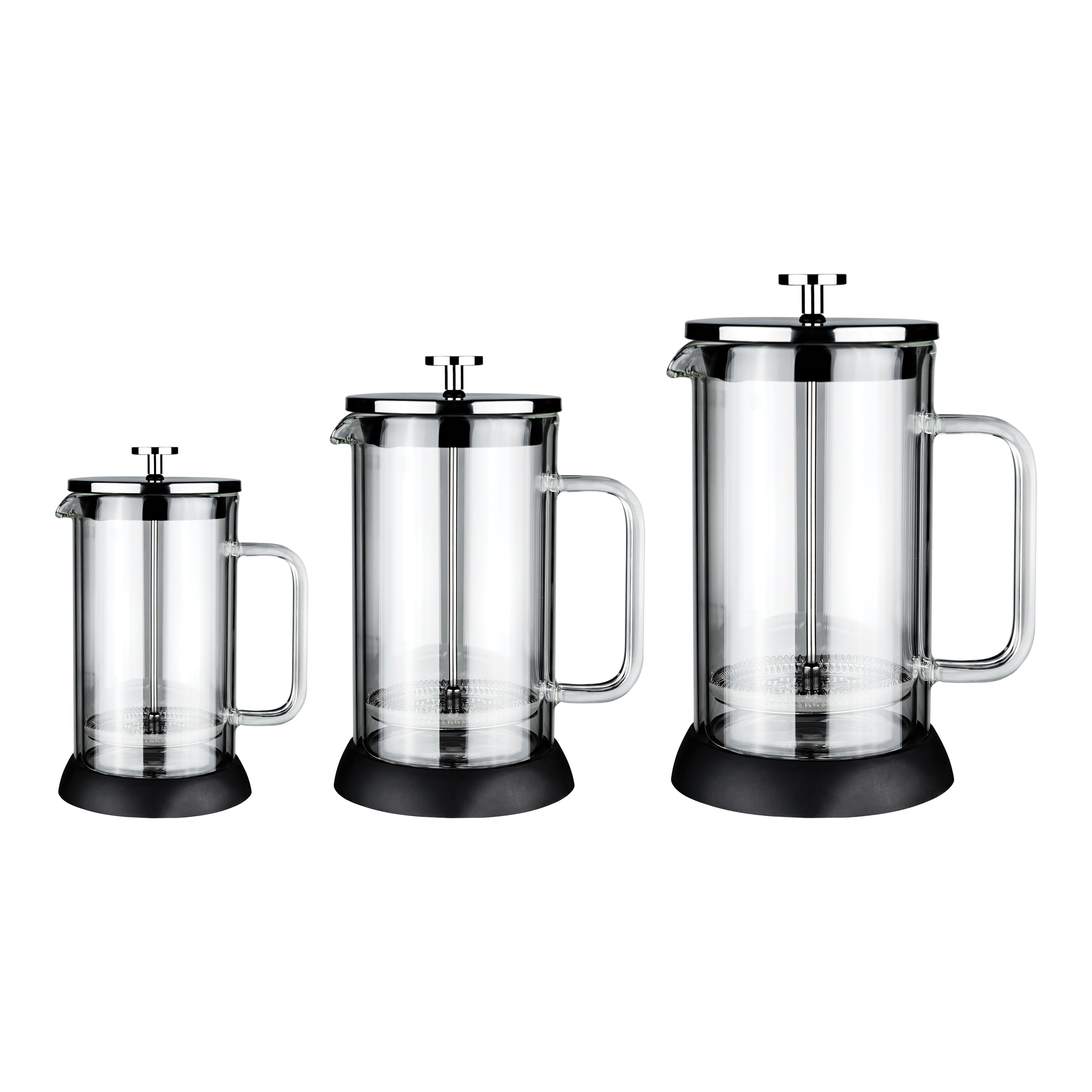 Café Olé Doppio Double Walled Glass Cafetiere, French Press, Silicone Non-Slip Base, 3 Espresso Cup/ 350ml, Black - Image 3