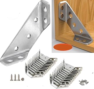 Universal Stainless Steel Furniture Corner Connector, 2023 New Furniture Corner Connector, Furniture Triangle Support Frame Corner Bracket for Shelves Cabinets Tables and Chairs (10)