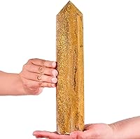 Vista 35 de AMOYSTONE Torre de obelisco de cristal curativo grande, varita de punta de cuarzo rosa, decoración de cristal, regalos de Reiki para Bignners