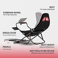 Vista 6 de RACGTING Racing Simulator Cockpit for G920 G29 G923, Foldable Racing Simulator for Thrustmaster T248X T248 T300 T150 458 TX Xbox PS5 PS4 PC (Black)