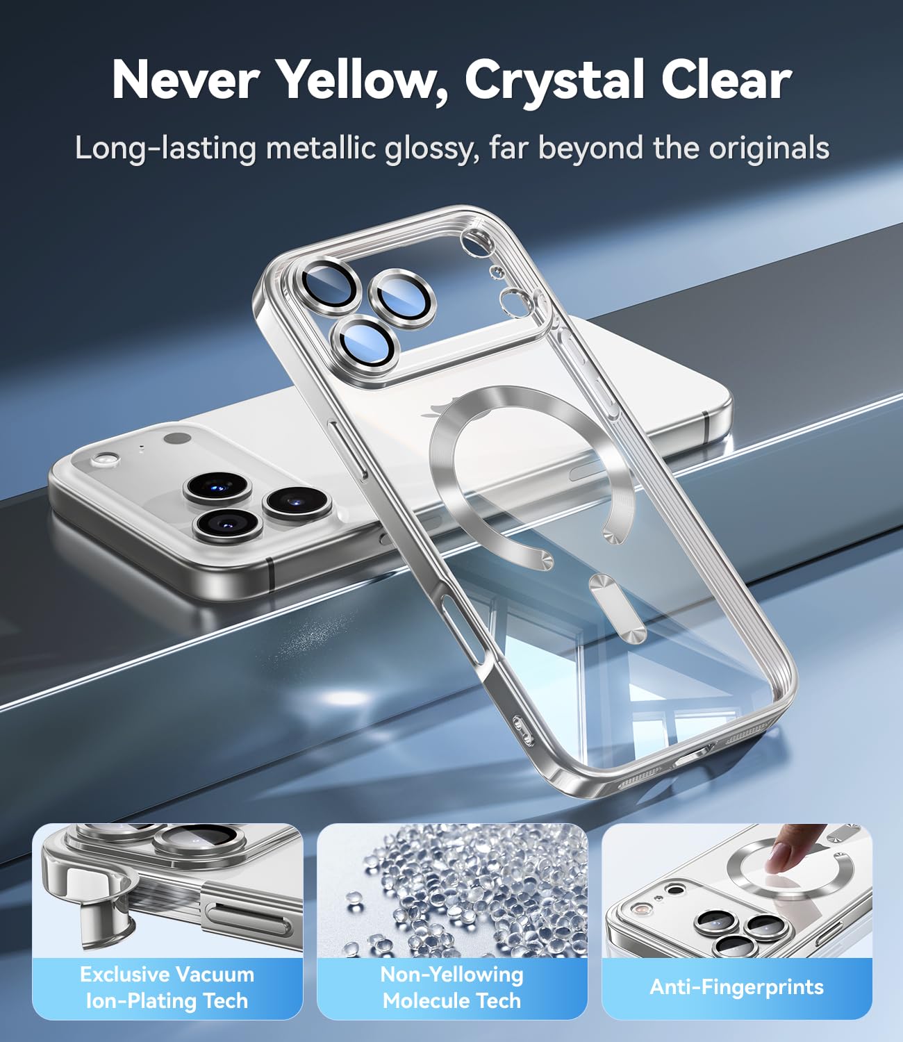 Coque IPhone 17 Pro - Gel Souple Avec Vitre De Protection Caméra MagSafe - Gris Foncé - Acheter