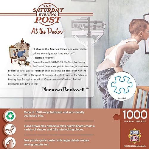 Miniatura 3 de MasterPieces - Rompecabezas Saturday Evening Post de Norman Rockwell, collage Con el doctor, 1000 piezas, At the Doctor