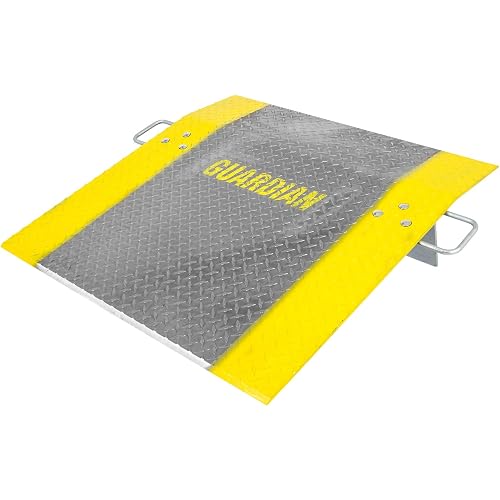 Dock Plate, 36" x 36", Aluminum, 2,500 lb, for Pallet Jacks, Hand Carts, Material Handling, Guardian