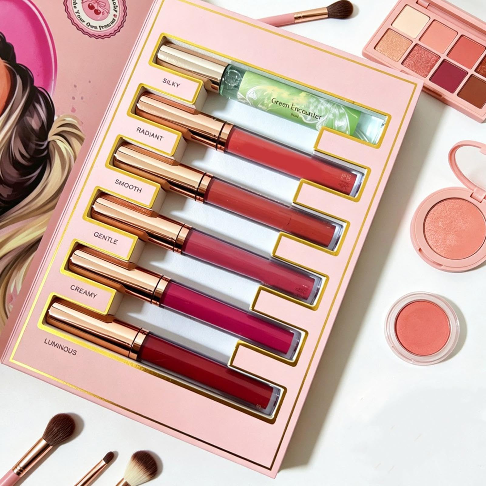 Palette Trucco a Libro 6 A Lunga Durata E Alta Pigmentazione | Combinazione di Contouring, Blush e Illuminante per Donne Ragazze Vita Quotidiana Appuntamenti Matrimonio Ballo Festa Lavoro