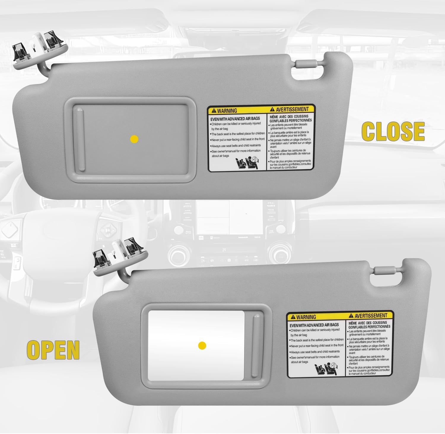 Passenger Right Side Sun Visor Replacement Compatible with Toyota RAV4 2006 2007 2008 2009 2010 2011 2012 2013# 74320-42501-B2
