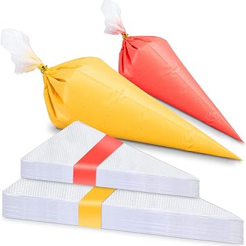 Labeol 200Pcs أكياس الأنابيب التي يمكن التخلص منها 16 بوصة أكياس المعجنات 12 بوصة الحقائب الملكية أكياس التزيين أكياس الصقيع الخالية من الكعك تزيين الكعكة أكياس المخابز الطرف المفضلة أكياس الخبز لوازم عيد الميلاد