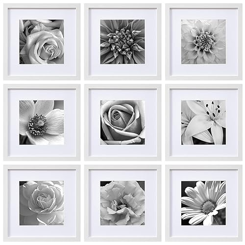 eletecpro 12x12 Picture Frames Set of 9 with Clear Acrylic