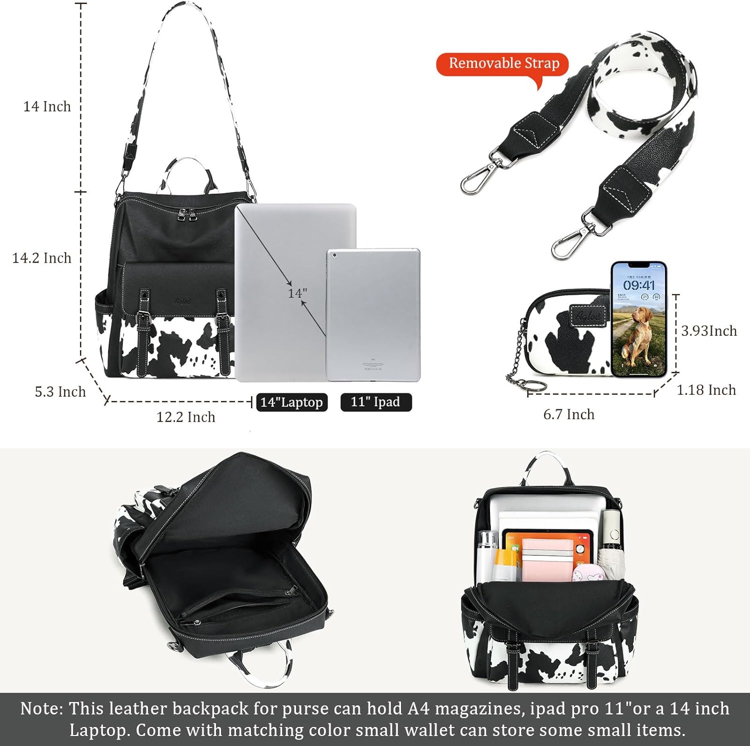 Backpack Purse for Women PU Leather Back Packs Designer Ladies Shoulder Bag Fashion Faux Work Travel Handbags - Image 3