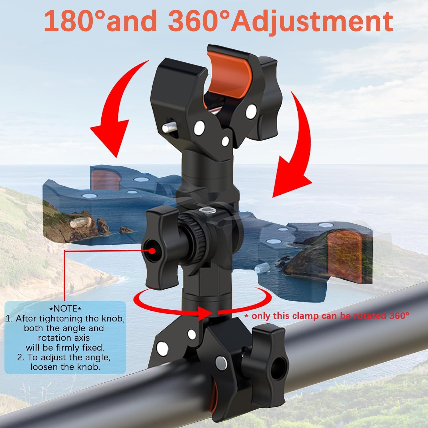 UNSTINCER 360° drehbarer Klebehalterung + Schwerlast Doppelklemme Halterung Bundle