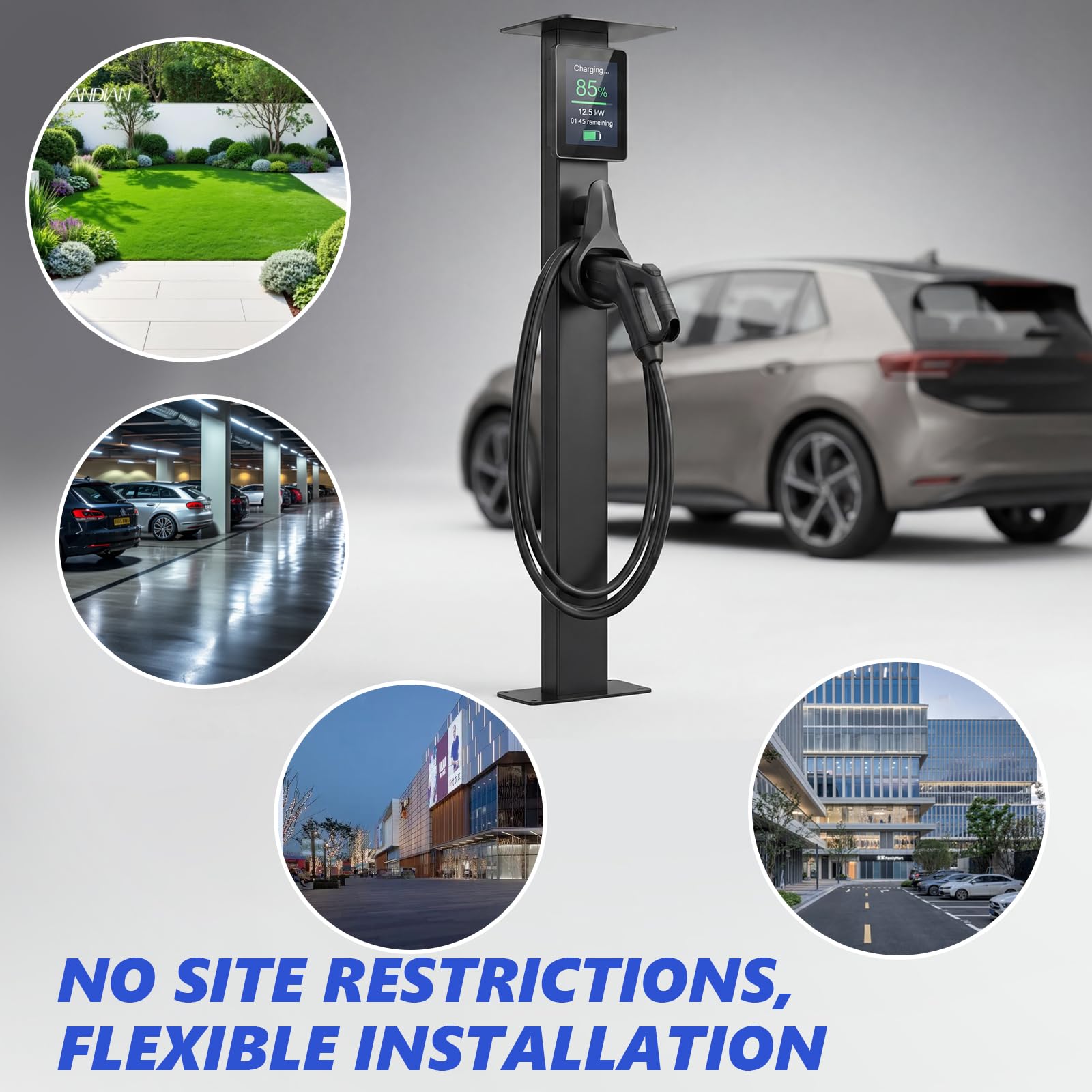 Wallbox Standfuß Wetterfeste Standsäule,EV-Ladesäulenständer,Universeller Wallbox Standfuß Standsäule wallbox wetterschutzdach für e-auto-ladestation,für Wallbox Ladestationen für Elektroautos