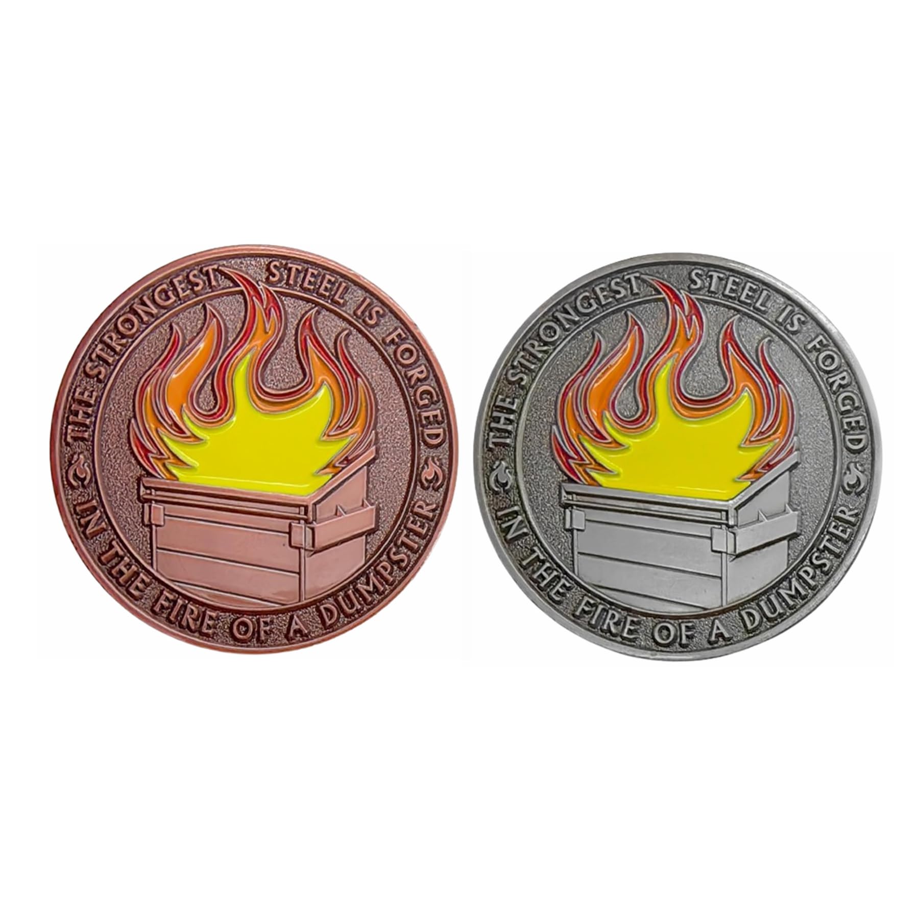 LREQASOR Prime Dumpster Fire Coins 2 Pcs Dumpster Fire Desk Accessories Funny Office Supplies