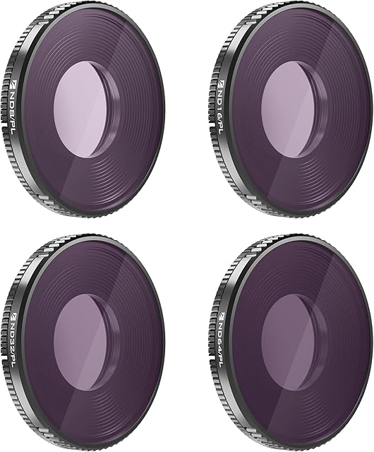 Freewell Bright Day ND/PL Camera Lens Filters 4Pack Compatible with Osmo Action 3