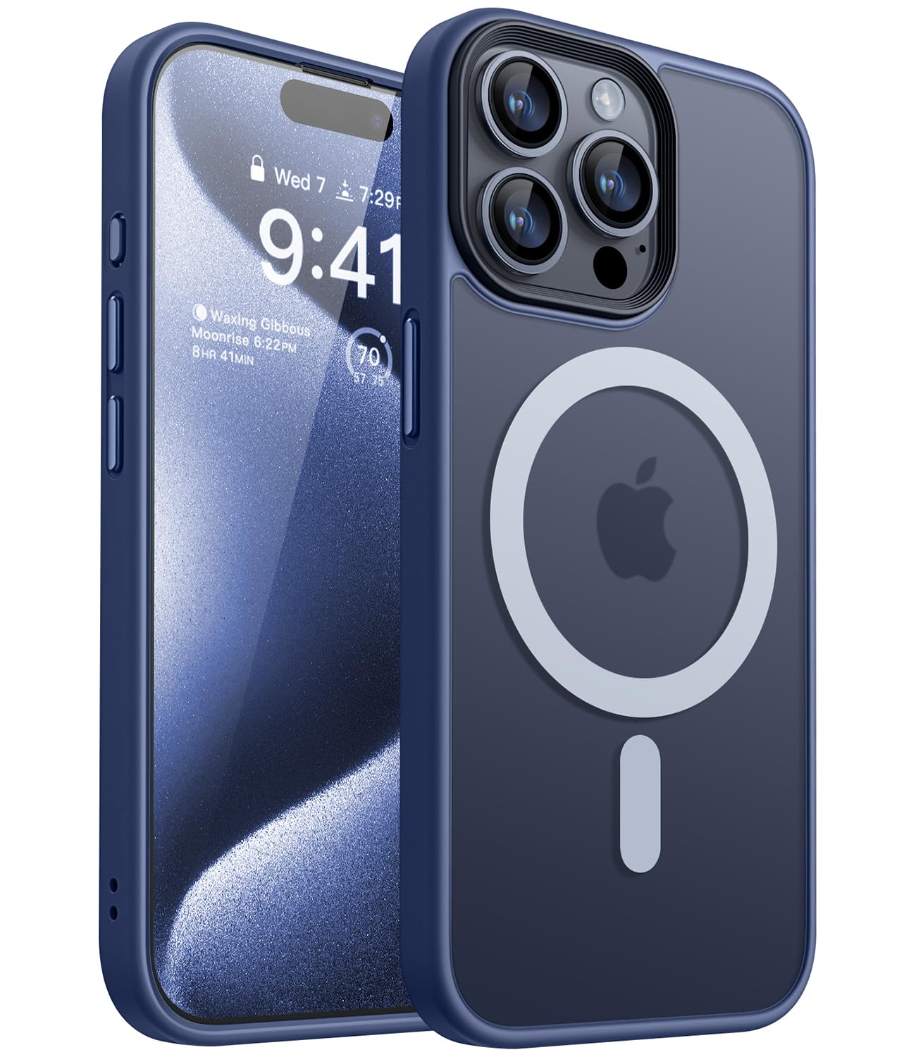 Coque Magnétique IPhone 15 - Couleurs Rose/noir/bleu Marine, Anti-choc, Slim, Neuve