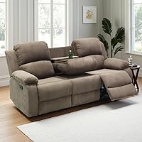 Vista 37 de Juego de sofá reclinable manual de cuero, juego de sofá reclinable negro, juego de muebles de sala de estar, sofá biplaza reclinable