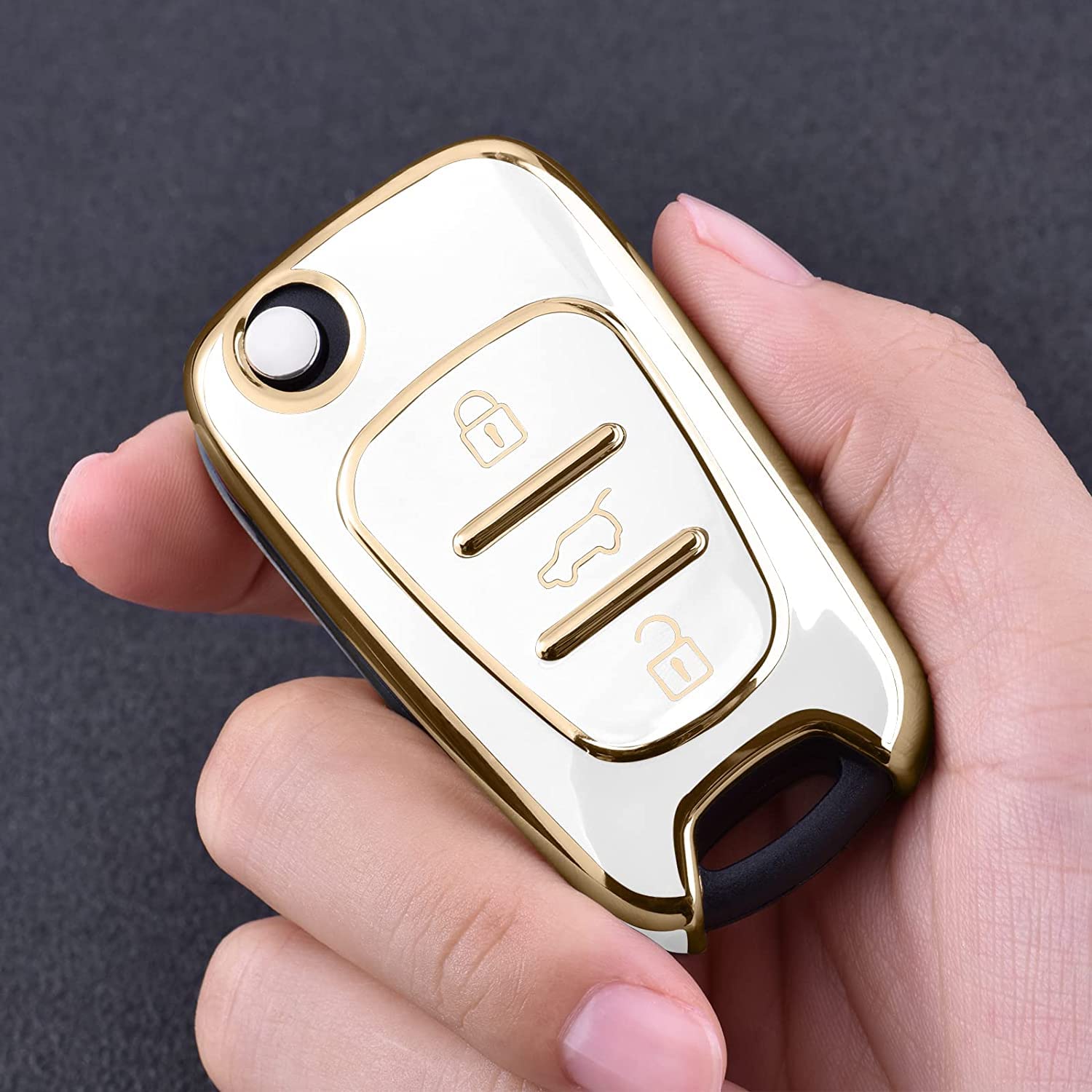 Funda Para Llave De Coche Hyundai - Compatible Con Verna, Elantra, Sportage, Etc., Material TPU, Color Plata - Protección Antiarañazos