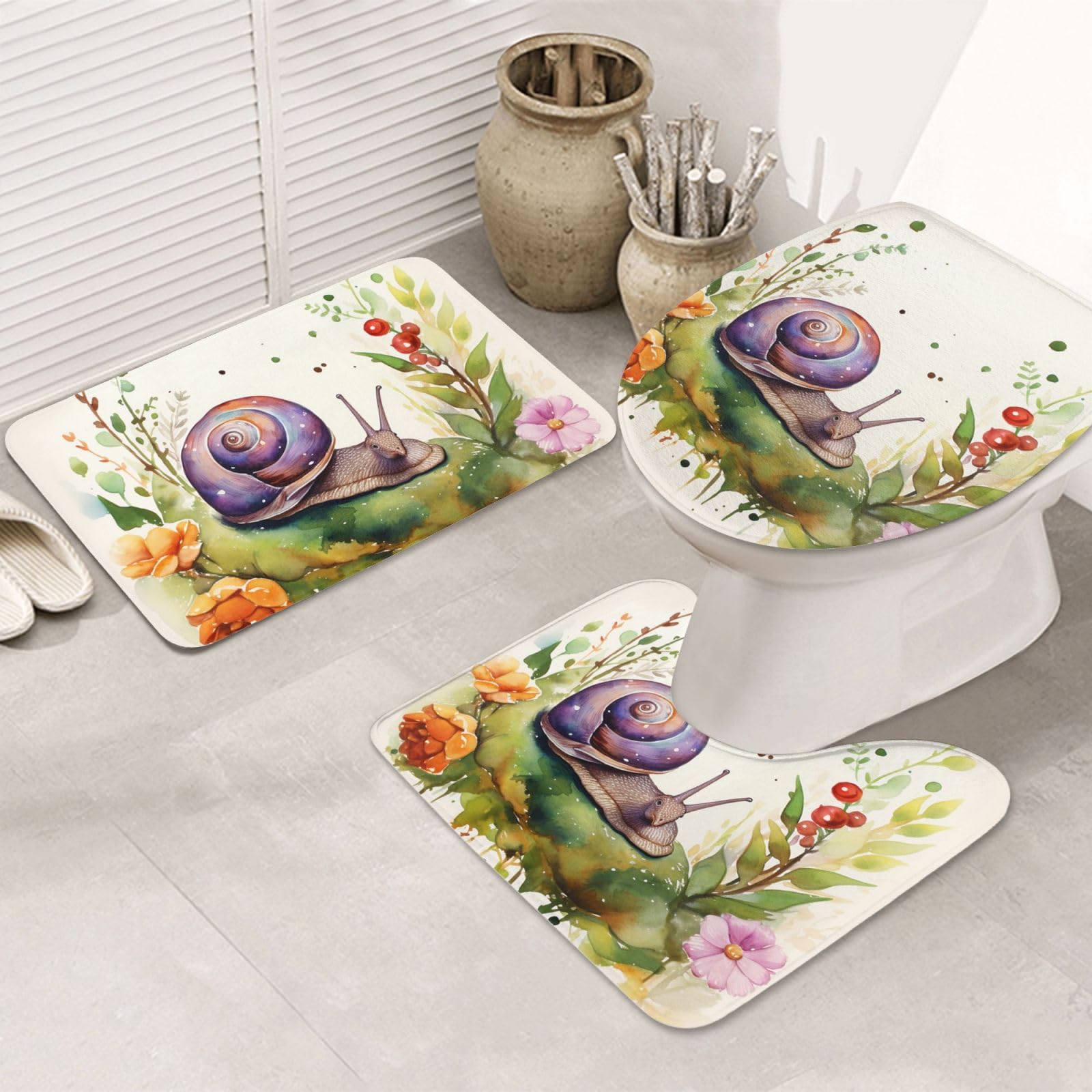 Tapis de salle de bain escargot pour des matins doux et sécurisés