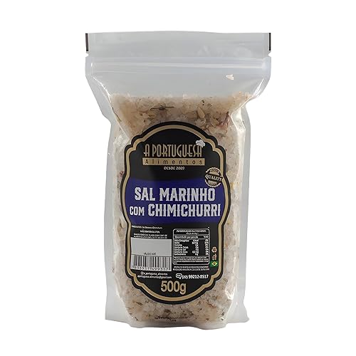 BR Corner Un condimento brasileño Portuguesa Sal marina con Chimichurri para barbacoa 17.63oz Tempero Sal Grosso Marinho com Chimichurri para