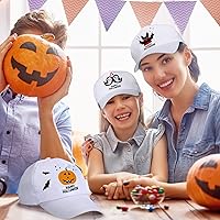 Vista 3 de 30 gorras de béisbol blancas para niños, gorras de béisbol en blanco con correa trasera ajustable, sombrero de sol para pintura de bricolaje