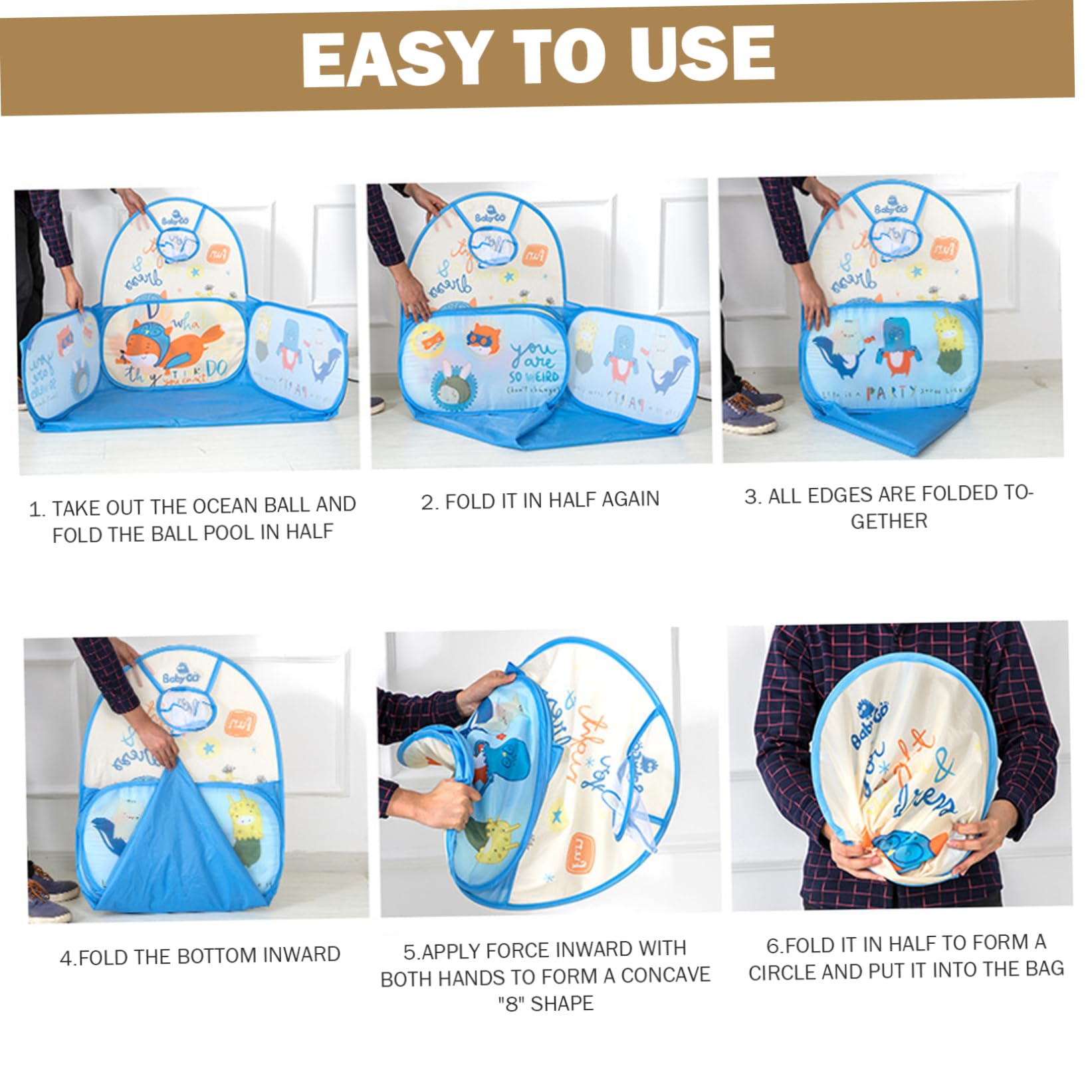 Piscina per Palline per Bambini Piscina per Palline Pieghevole, Robusta e Resistente agli Strappi, sicura, con canestro da Basket per casetta dei Giochi per Bambini, Non Incluse