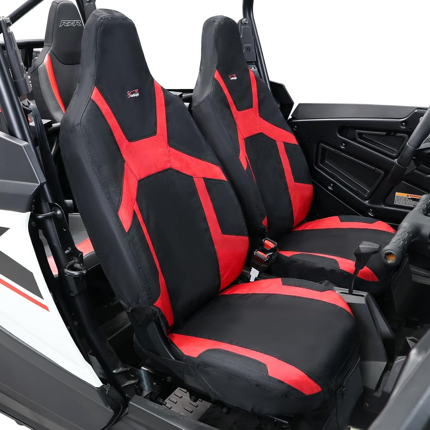 StarknightMT 2024+ RZR XP Seat Cover, Waterproof, Anti-uv, Tear Resistant Compatible with Polaris XP 1000 2026 2025 2024 with Pocket Black & Red with Pocket 1680D Protection