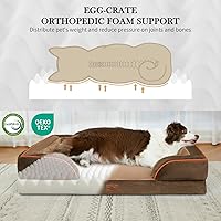 Vista 2 de Comfort Expression - Cama ortopédica para perros extragrandes, 42 x 30 pulgadas, cama impermeable y de apoyo de espuma con cojines removibles, sofá