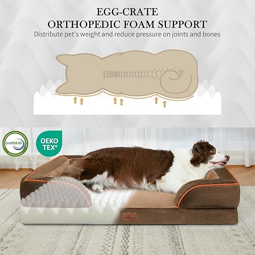 Miniatura 183 de Comfort Expression - Cama ortopédica para perros extragrandes, 53 x 42 pulgadas, cama impermeable y de apoyo de espuma con cojines removibles, con