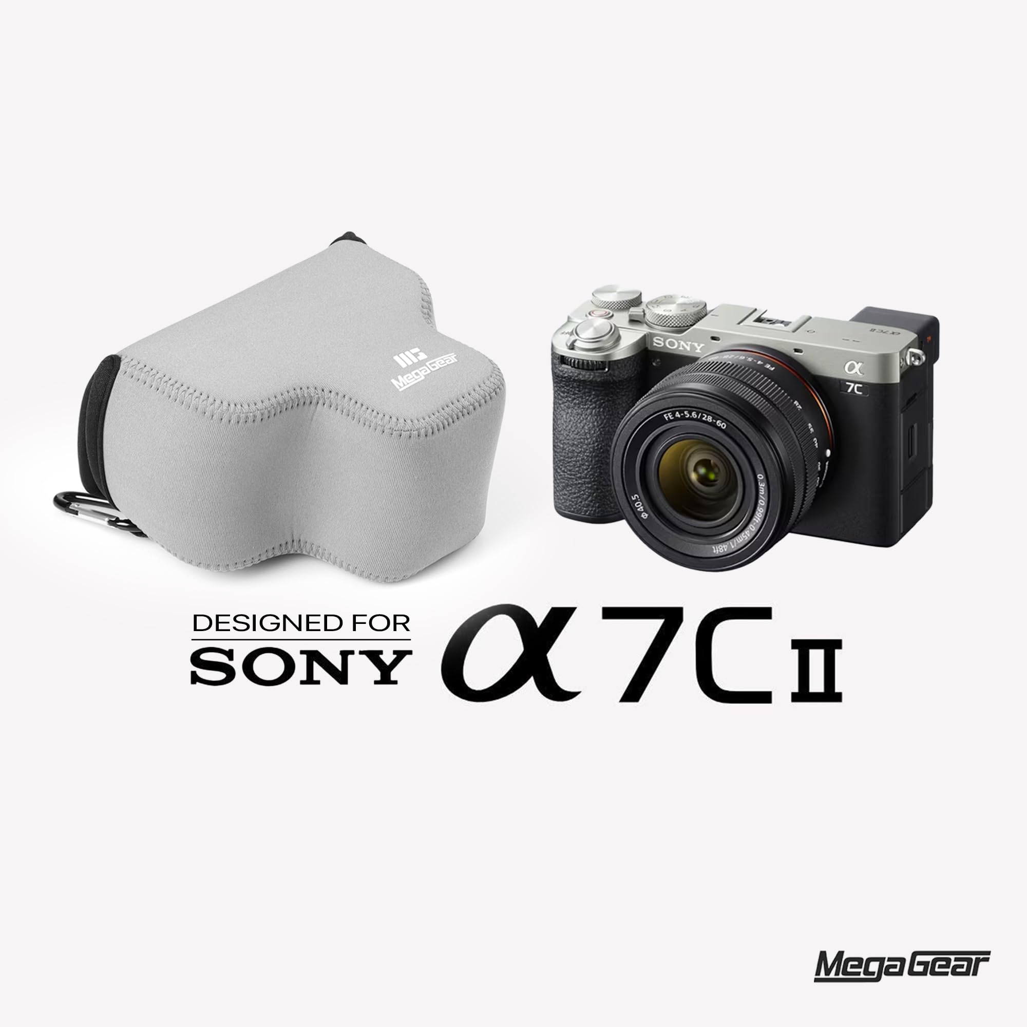 MegaGear Neoprene Camera Case for Sony Alpha a7C Mark II (28-60mm) - Stylish and Protective Digital Photography Bag (Gray) - Image 3