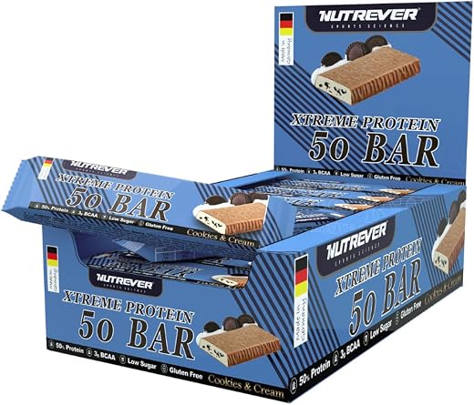 NUTREVER Xtreme Protein Bar - Cookies & Cream, 24 Portions 50 Gr*24