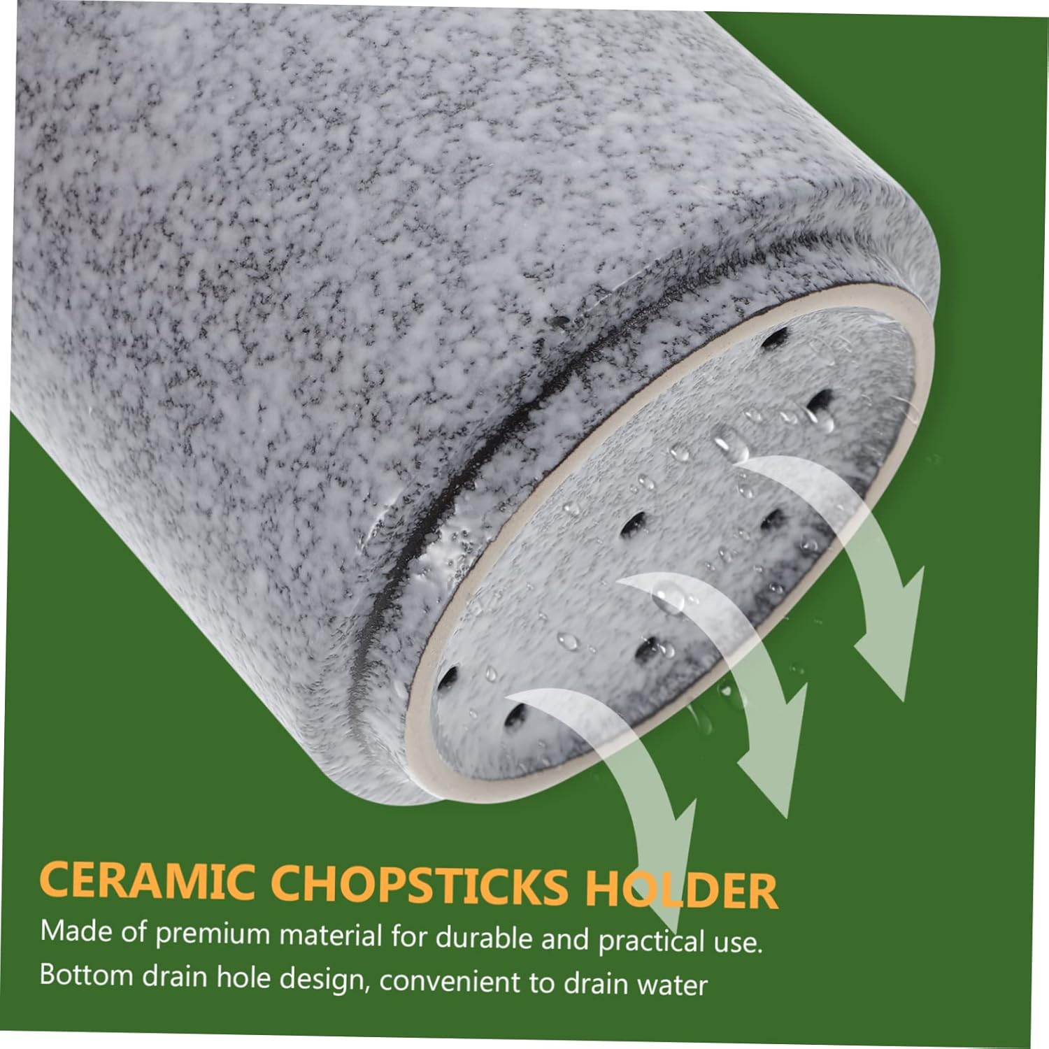 Ceramic Chopsticks Holder Storage Container for Kitchen Dishes Drying Rack Sink Organizer