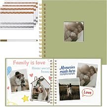 Vienrose DIY Photo Album, 20.5 x 20.5 cm, 20 Sheets, 40 Pages | Spiral Scrapbook, Photo, Memory Book, Canvas, Creative Gift for Weddings, Christenings, Children, Travel, Anniversaries