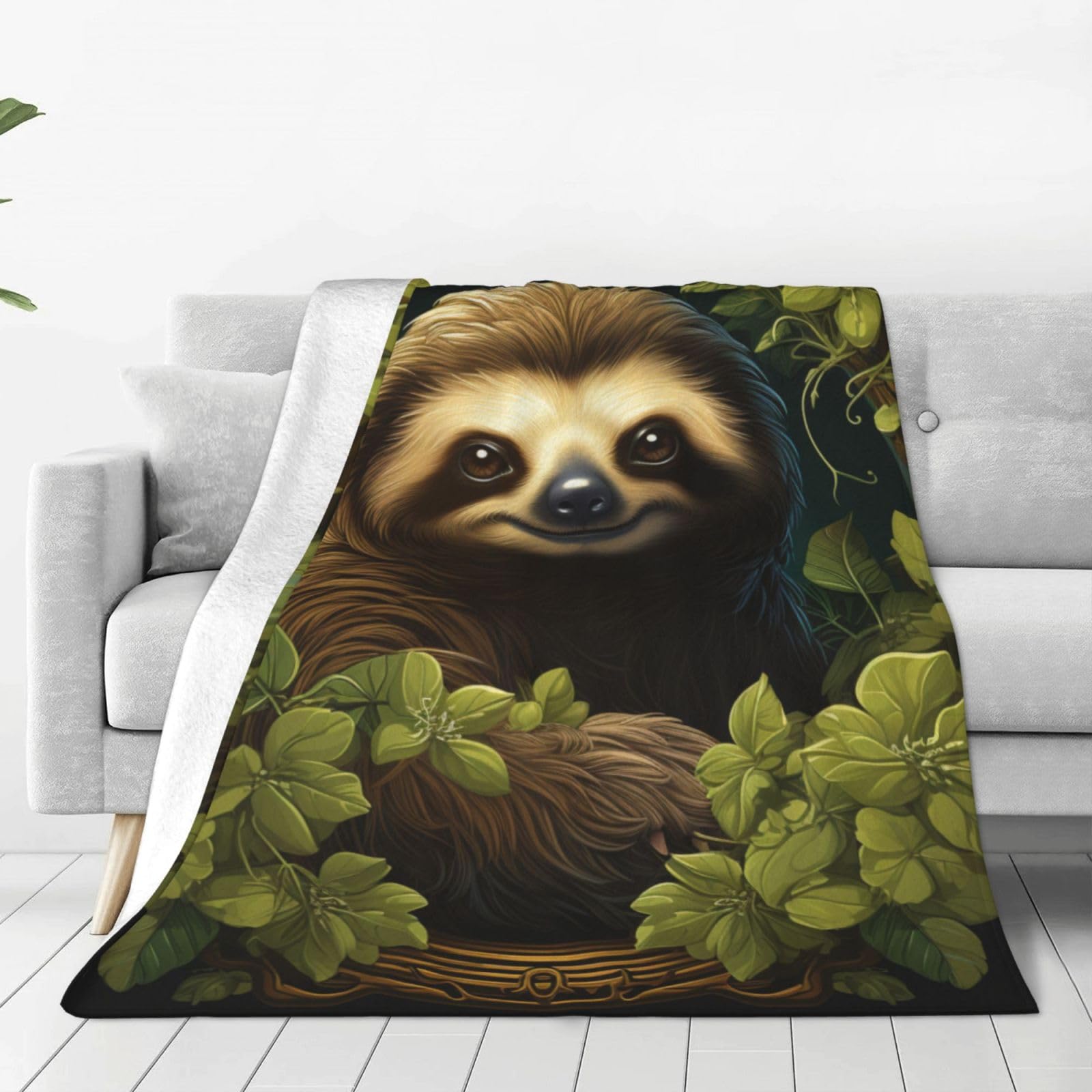 MXZERFKGLA Throw Blanket for Couch Thick Soft Fleece Blankets Warm Cozy Air Conditioning Quilt All Seasons Sloth Blanket Lightweight Flannel Fuzzy Blankets for Bed Couch Living Room Sofa 40"x30"