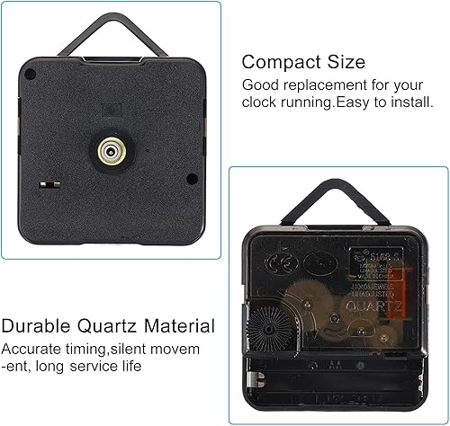 Miniatura 4 de PATIKIL Mecanismo de reloj de repuesto, 1 juego de mecanismo de reloj de cuarzo, funciona con pilas, reloj de pared colgante para bricolaje, kit de