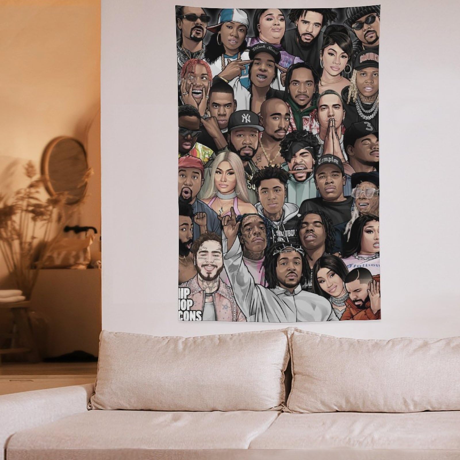 Poster da parete con cantante rap hip hop e stelle (32), decorazione artistica da parete, per soggiorno, camera da letto, 152,4 x 228,6 cm