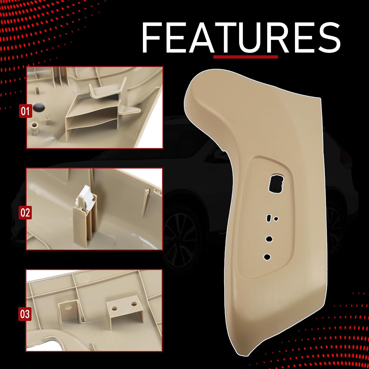 Front Driver Side Seat Outer Trim Panel Compatible with 2014-2020 Nissan Rogue Replaces 87380-4BB3B 873804BB3B Automatic Left Side Front Seat Outer Finisher, Beige