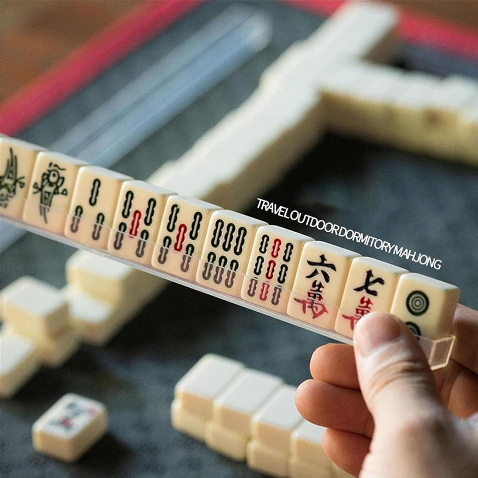 Mini Mahjong Tradycyjna chińska przenośna gra Majong Podróżne gry planszowe Nadaje się do gier rodzinnych Spotkania Przyjaciele Imprezy