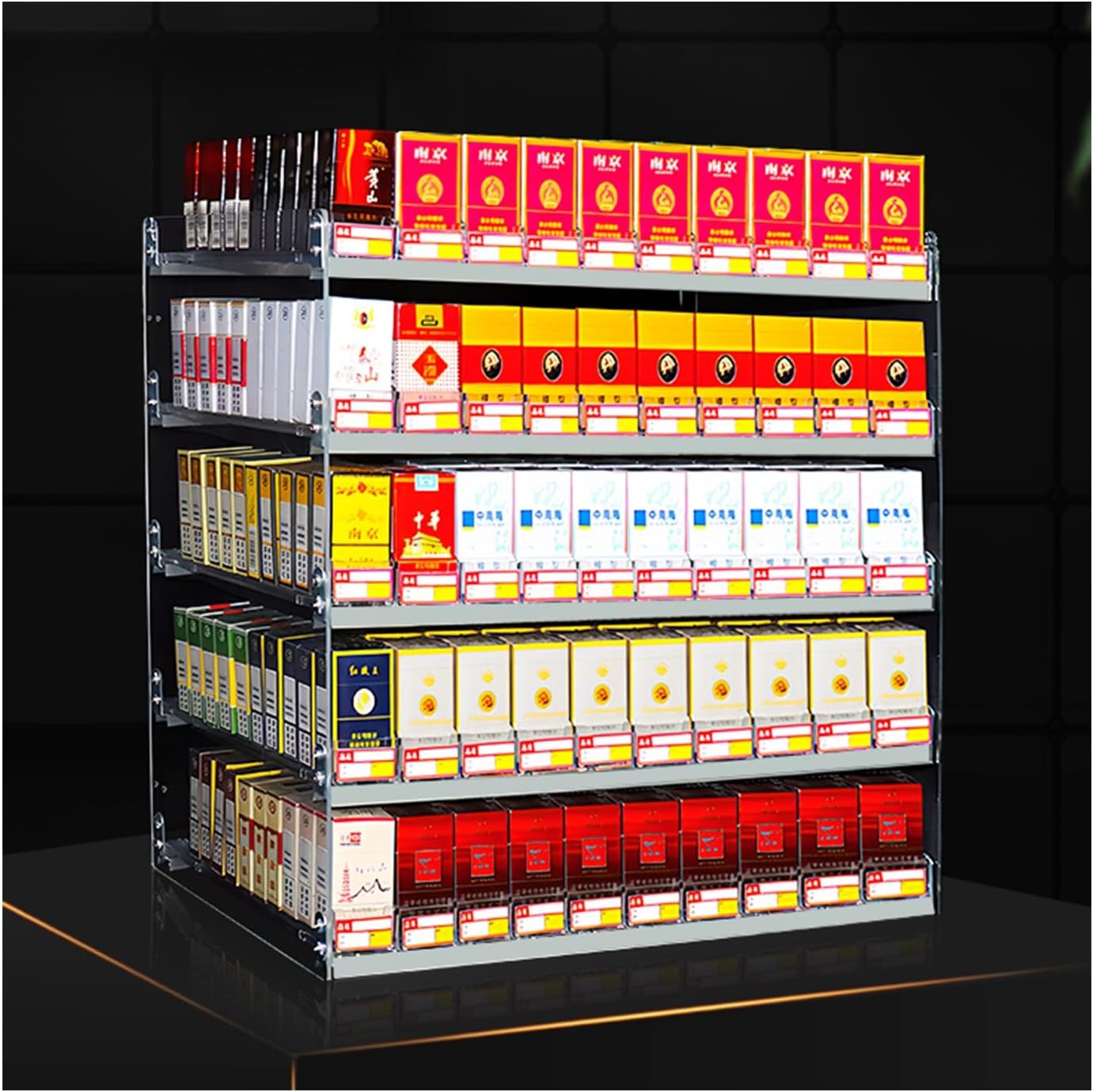 Cigarette Display Rack Wall Mounted Candy Rack Wall Mounted Cigarette Rack Easy To Install Used For Coffee Shops, Bars, Shopping Malls (Color : Clear, Size : 49.5x28.4x38.5cm)