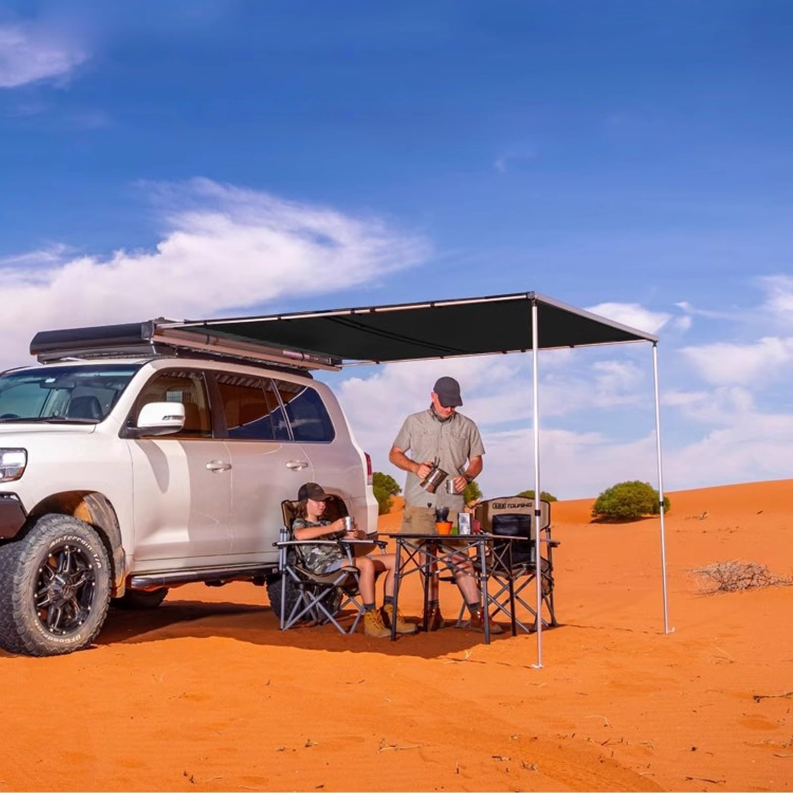 Auvent Voiture Extérieur, SUV Tente, Camion Latéral, Fourgon, Extractible Tente de Toit Étanche pour Camping Voyages en Plein Air Roadtrips Cour (160x250cm/5.2x8.2ft)